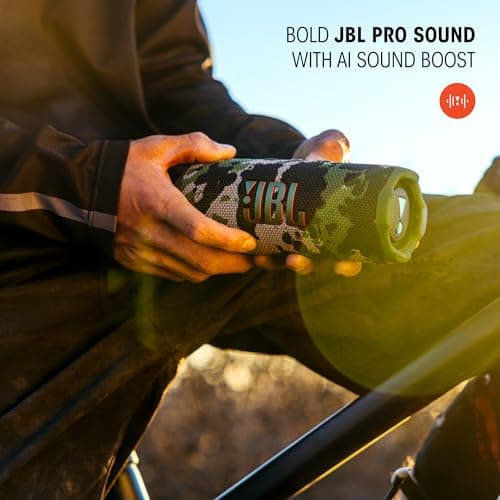 JBL Flip 7 - Portable Waterproof and Drop-Proof Speaker, Bold JBL Pro Sound with AI Boost, 16Hrs of Playtime, and PushLock System with Interchangeable Accessories (Blue) 5