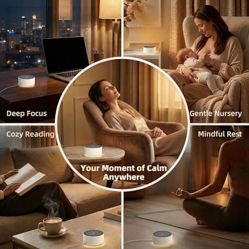 Kipcush White Noise Machine with Night Light – Nursery Sound Machine with Soft Non-Glare Lamp, 30 Soothing Sounds, 8 Color Lights, Up to 8-Hour Timer for Baby & Adults 7