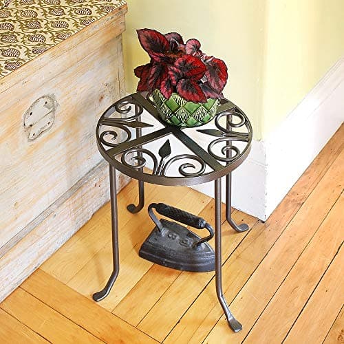 Achla Designs VTT-01 Round Trivet Wrought Iron Plant Stand, Graphite 10