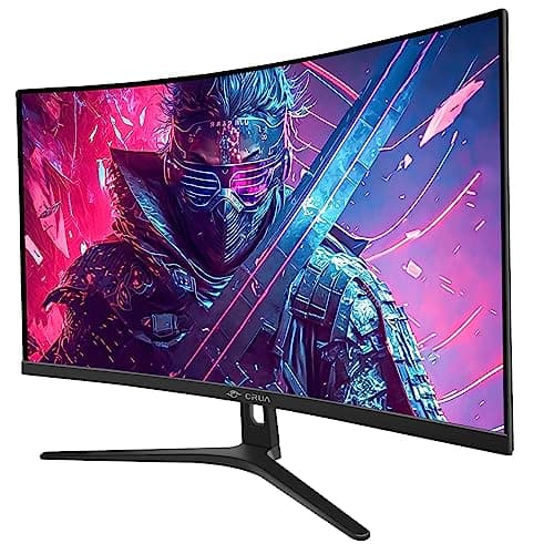 CRUA 32" Curved Gaming Monitor,144Hz 2k QHD(2560 * 1440P) Computer Monitors, 1800R VA Screen, PC Monitor Support FreeSync, 99% sRGB, Low Blue Light, with HDMI/DisplayPort, Support Wall Mount- Black 2