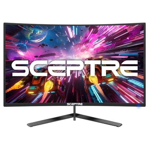Sceptre 24-inch Curved Gaming Monitor 1080p up to 180Hz DisplayPort HDMI 99% sRGB, AMD FreeSync Build-in Speakers Machine Black (C248B-FWT168)