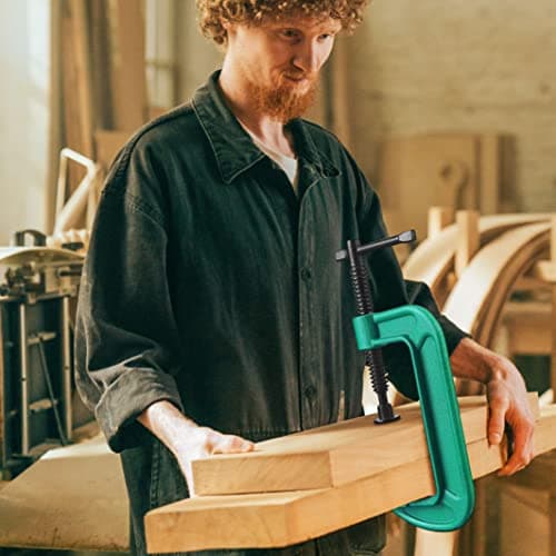 4 Pcs C Clamp Set 8 Inch Heavy Duty G-Clamps Automotive and Wood Working Clamps with Jaw Opening Sliding for DIY Carpentry Woodworking Welding and Building(8 Inch, Green) 5