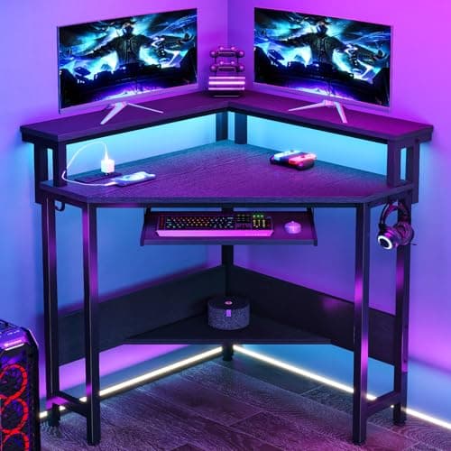 DUMOS 32 inch Small Computer Desk Writing Study Work Office Table Modern Simple with Storage Bag and Hook for Home Bedroom