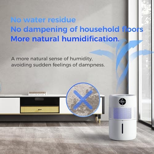 Lamon® Humidifiers for Bedroom, 400ml/H Cool Evaporative Humidifier for Home with Anion & Filter, 4.5L Top Fill Humidifiers for Large Room, Quiet Sleep Mode, Essential Oil Diffuser 6