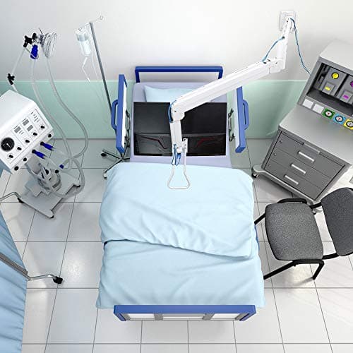 AVLT Medical Grade 17.6 lbs Monitor Wall Mount for 13 to 32inch Screen on 74" Long Extension Full Motion Height Adjustable Arm - for Healthcare, Home, Office, & Maintenance Area 7