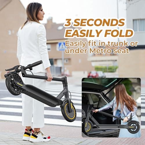 WERHY 10 Inches Electric Scooter, 500W Powerful Motor & 22 MPH Top Speed, 22-28Miles Long Range, Folding E Scooter with Dual Braking for Adults 6