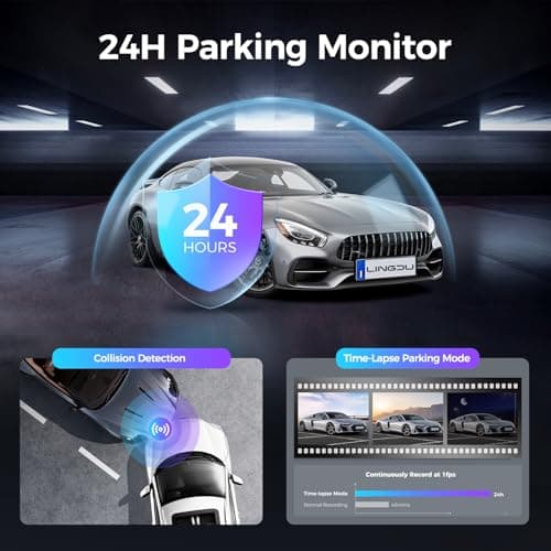 LD06 5G WiFi Dash Cam Front and Rear, 5K Dash Camera for Cars with 64GB SD Card, Night Vision Voice Control, G-Sensor Built-in GPS, 24H Parking Mode Loop Recording, Max Up Support 256GB 7