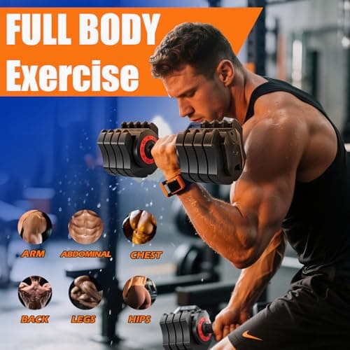 LEEKEY Adjustable Dumbbells 1PCS, Dumbbells with Anti-Slip Handle for Exercise & Fitness Fast Adjust Weight, Innovative Workout Equipment, Dumbbell Set Adjustable Weight 5
