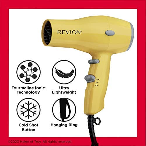 REVLON Compact Hair Dryer | 1875W Lightweight Design, Perfect for Travel, (Yellow) 5