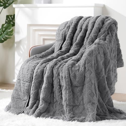 Super Fuzzy Soft Sherpa Fleece Weighted Blanket, 15 lbs Dual Sided Fluffy Heavy Weighted Blankets for Adults - No Bunching with Double Layers of Soft Inner Lining (48"x 72", 15 Pounds)