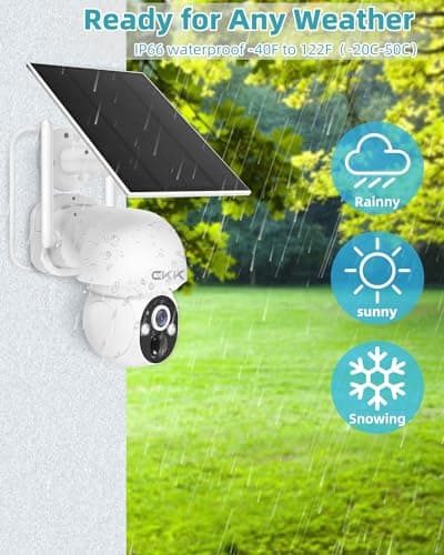 CKK 2.5K Solar Security Cameras Wireless Outdoor,Family Safety System,4 Cameras Kit with Full Color Night Vision,360° View,2.4Ghz WiFi Camera,2-Way Audio,Spotlight,128G Local Storage,No Monthly Fee 8