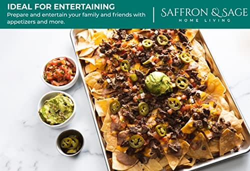 Commercial Quality Cookie Sheet and Rack - Aluminum Half Sheet Baking Pan and Stainless Steel Cooling Rack Set 13x18 Rust & Warp Resistant, Heavy Duty 7