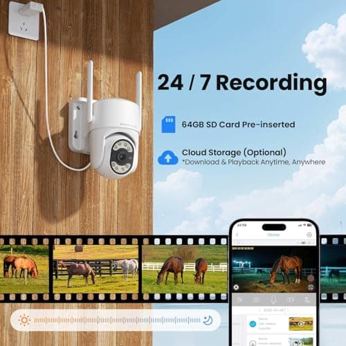 No WiFi Security Camera, 4G LTE Cellular Security Camera, Plug-in Cameras for Home Security, Auto Tracking, Smart Detection, Color Night Vision, 24/7 Recording (Data Plan Need to Subcribe) 6