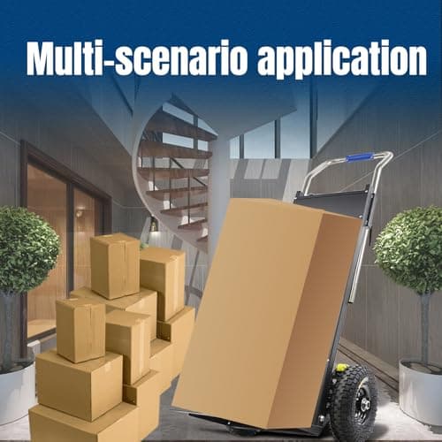 Electric Stair Climbing Dolly, Heavy Duty Cart 880lbs Capacity 1200W Motorized Hand Truck with Foldable Design for Moving Furniture Fridge Appliance(Orange) 6