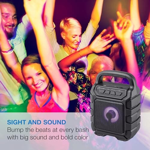 iLive Electronics ISB199B Wireless Tailgate Party Speaker, with LED Light Effects and Built-in Rechargeable Battery, Black 7