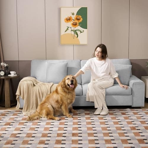 DOPEDIO Modern Loveseat Sofa for Living Room,Chenille Recliner, Removable Cover, Spring Cushions, Solid Wood Frame, Easy Assembly for Small Spaces (71.25inch，Light Gray) 5