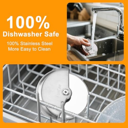 Premium Pizza Cutter Wheel with Sharp Blade For Cutting Through Pizzas, Crusts, Pies and More, Stainless Steel Knife with Ergonomic and Comfort Grip, Dishwasher Safe 7