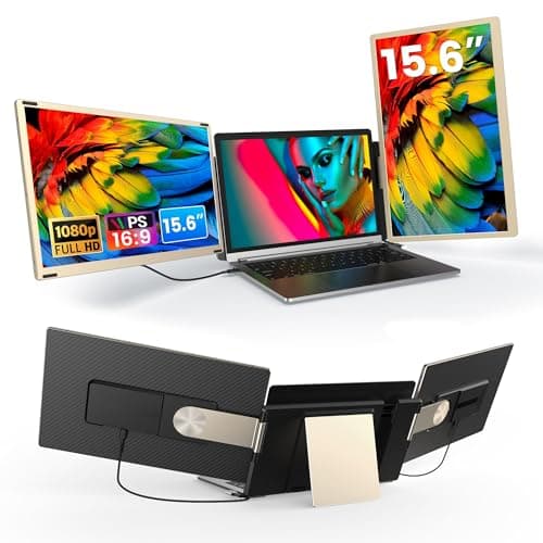 Venraty Upgraded 15.6" Laptop Screen Extender,FHD 1080P IPS Triple Laptop Screen Extender,2 Detachable Screens Design Monitor Extender for 13"-17.3" Laptops (Mac, Wins, Android, Dex)