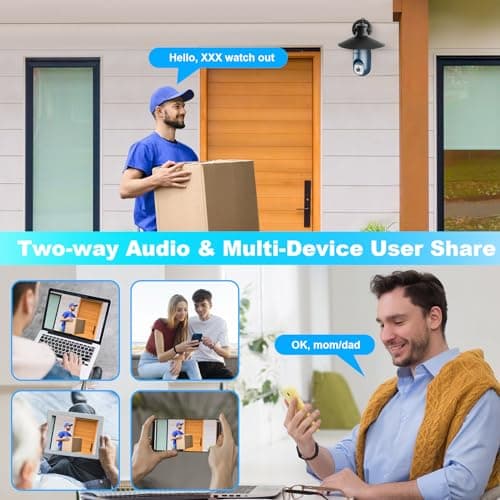 AlkiVision 2K Light Bulb Security Cameras, 2.4GHz-1pcs, White 6