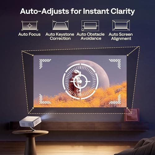 Aurzen EAZZE D1G 4K Supported Google TV Smart Projector with WiFi & Bluetooth, Auto Focus & Keystone, Dolby Audio, Zoom, Movie, Portable Mini Projector for Home & Outdoor Use 7
