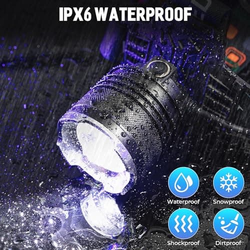LED Rechargeable Headlamp 2 Pack, 99,000 Lumens Head Lamps (Include Βattery) Super Bright Long Distance Headlamps with 5 Mode Waterproof, 90° Adjustable Head Lights for Forehead Adults Outdoor Camping 6