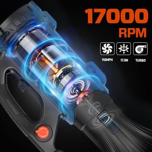 SENIX 12 AMP Handheld Electric Leaf Blower, Up to 700 CFM and 110 MPH, Variable Speed, Lightweight, 120v (BLAE12-M) 5