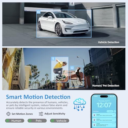 SV3C 36X Zoom PTZ POE Camera Outdoor, Auto Tracking 4K ONVIF IP Wired Camera, Person Vehicle Motion Detection, Floodlight Color Night Vision, Two Way Audio, Camhipro, Preset, BlueIris, 24/7 Recording 5