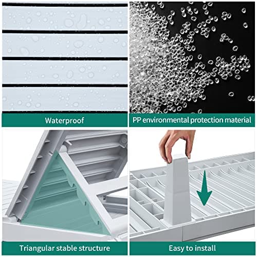 YITAHOME Outdoor Chaise Lounge Chairs Set of 4 with Adjustable Backrest, Sturdy Loungers for Patio & Poolside, Easy Assembly & Waterproof & Lightweight with 265lbs Weight Capacity, Grayish-White 5