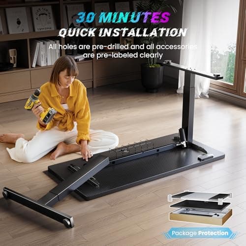 SIAGO Electric Standing Desk Adjustable - 63 x 24 Inch Sit Stand up Desk with Cable Management - 3 Memory Preset Adjustable Height Table 9