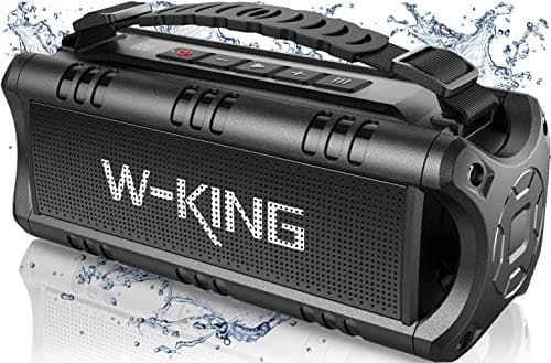 W-KING Portable Bluetooth Speakers Wireless, (60W Peak) 30W RMS IPX6 Waterproof Outdoor Loud Speaker Boombox, 24H, EQ, AUX, TF Card, USB Playback, Powerful Bass Speaker for Home, Party, Camping, Pool