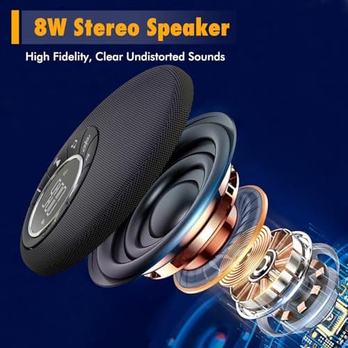 Night Light Bluetooth Speaker Alarm Clock, Portable Sound Machine with White Noise, Touch Bedside Lamp for Bedroom, Dimmable Warm Light, RGB Color Changing, Best Gifts for Teenage Boys Girls 8