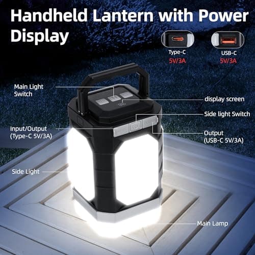 Sinvitron Camping Lantern Rechargeable–30,000mAh Portable Camping Lights, QC3.0 Fast Charging,1000 Lumens,350H Runtime,IPX5 Waterproof Emergency Light for Hurricanes,Power Outages,Camping 5