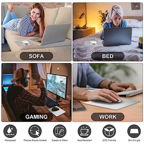 TERRATUTOR Aluminum Mouse Pad with Non-Slip Rubber Base and Micro Sand Blasting Alloy Surface for Fast and Accurate Control | Silver 8