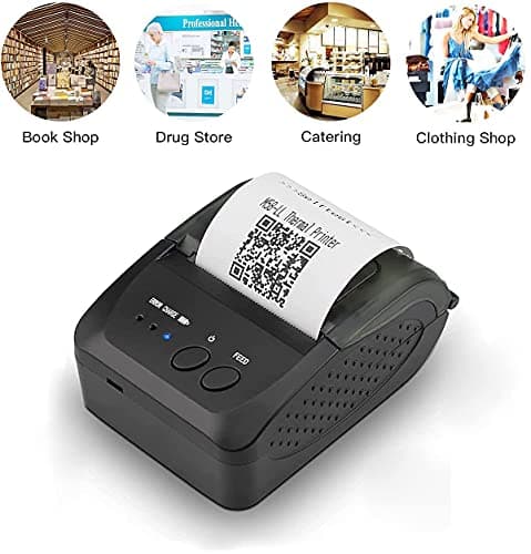 Rabitpos Bluetooth Receipt Printer, 58mm Mini Portable Personal Bill Maker Wireless, Mobile Thermal POS Printer for Small Business, Supports Android/Windows 7
