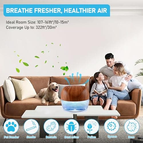 ap airpleasure Water-Based Purifier Air Washer, Air Revitalizer & Freshener, Air Fresher with 7 LED Color Changing Light for Rooms (DarkYellow) 6