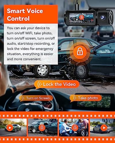 Vantrue N5 4 Channel WiFi 360° All Sides Dash Cam, STARVIS 2, IR Night Vision, 2.7K+1080P*3 Front Rear Inside Dashcam, Voice Control, GPS, 24 Hours Buffered Parking Mode Dash Camera, 512GB Max (N5) 8