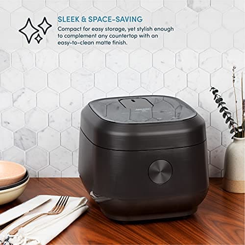 Aroma Housewares Professional 12-Cups (Cooked) / 3Qt. 360° Induction Rice Cooker & Multicooker (ARC-7606B), Black, 12 Cup 5