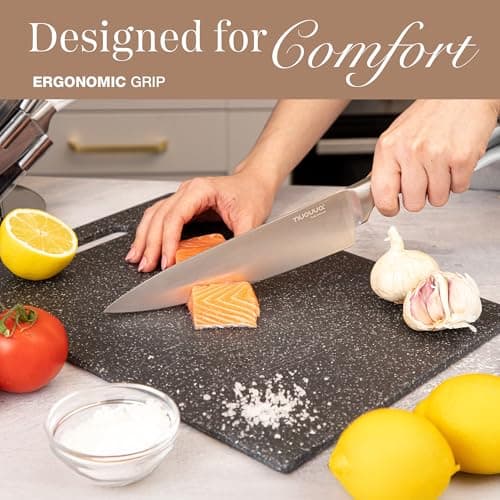 Kitchen Knife Set with Rotating Stand - Sharp Stainless Steel Knives Set - 360 Degree Rotating Block - by Nuovva 9