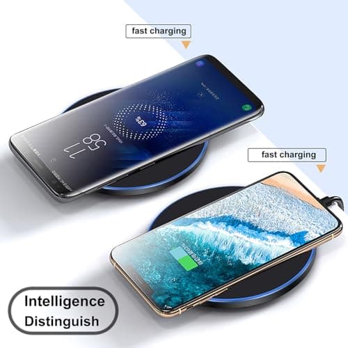 Wireless Charger,[2 Pack] Fast 20W Wireless Charging Pad/Mat Compatible with Samsung Galaxy S24/S24+/S24 Ultra /S23/S22/S21/S20/S10,for Google Pixel 8/7/6,LG,for iPhone(Black) 7