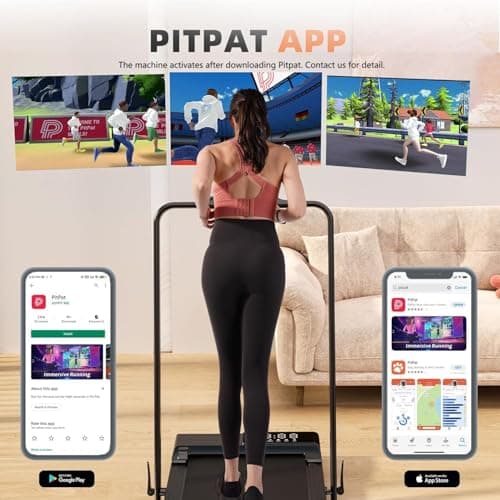 DeerRun Foldable Walking Pad Treadmill for Home & Office, Under Desk Walking Pad Treadmill with 9% Manual Incline and Handlebar, 0.6–7.5 MPH, 300 lb Capacity, App & Remote Control 7