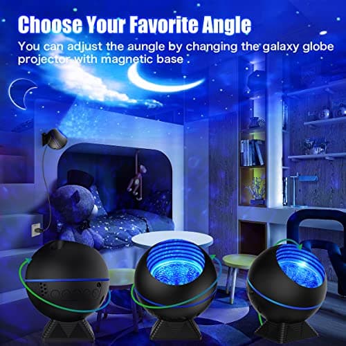 Galaxy Projector 3 in 1 Ocean Night Light Ceiling Projector with 360 Pro Galaxy Globe and 40 Lighting Modes - Voice Control Remote for Bedroom - Gift for Kids and Adults 6