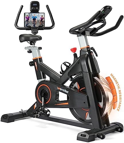 Exercise Bike, WENOKER Magnetic Resistance Stationary Bike for Home, Indoor Bike with Whisper Quiet, Heavy Flywheel and Upgraded LCD Monitor