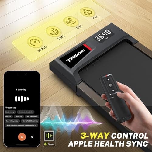 WELLFIT Walking Pad Treadmill with Incline/Decline,300+ lbs Capacity,2.5HP Quiet Standing Under Desk Walking Jogging Running Machine for Apartment Office Home,Works with Apps & Remote Control 5