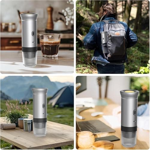 Zcyge Portable Coffee Maker Espresso Machine, Mini Travel Camping Coffee Makers, Battery Portable Espresso Self-Heating Car Coffee Maker With Ground Coffee & NS Capsule 7