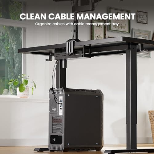 ErGear Standing Desk, 48 x 30 inch Whole-Piece Desktop Height Adjustable, Electric Sit Stand Desk with 4 Height Memory Setting, Ergonomic Desk for Home Office, Black, EGESD74B 7