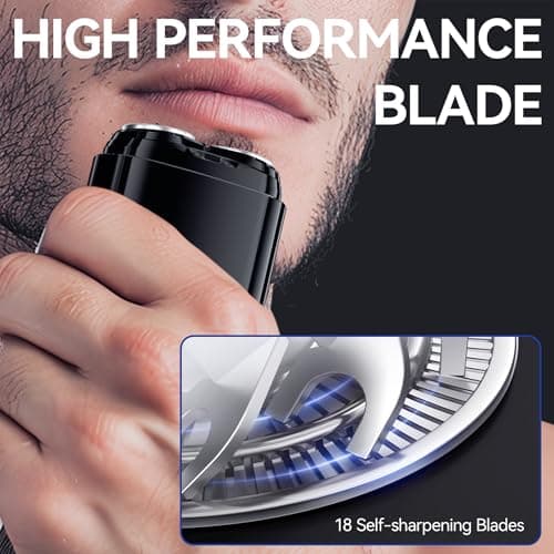 ENCHEN Mini Electric Shaver for Men, Portable Magnetic Dual-Head Rotary Pocket Electric Razor for Face, IPX7 Waterproof Wet & Dry, USB-C Rechargeable for Home, Car, Travel, K8,Black 8