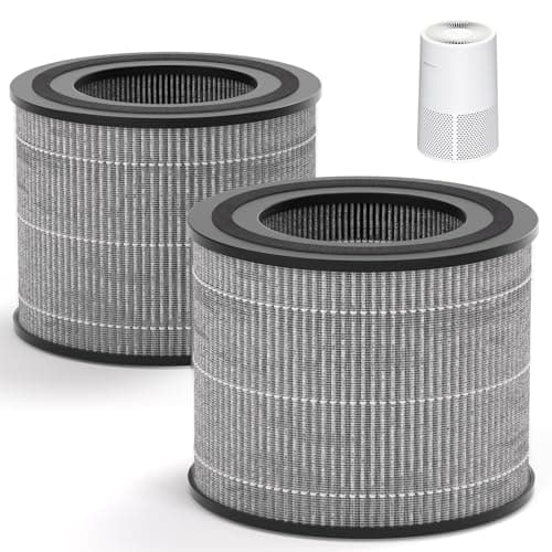Leemone AC2224A Replacement Filter Compatible with Amazon Basics AC2224A Air Purifi-er, 3-in-1 Filter with Activated Carbon to Absorb 99.97% of Particles, Part #2224RF, 2 Pack