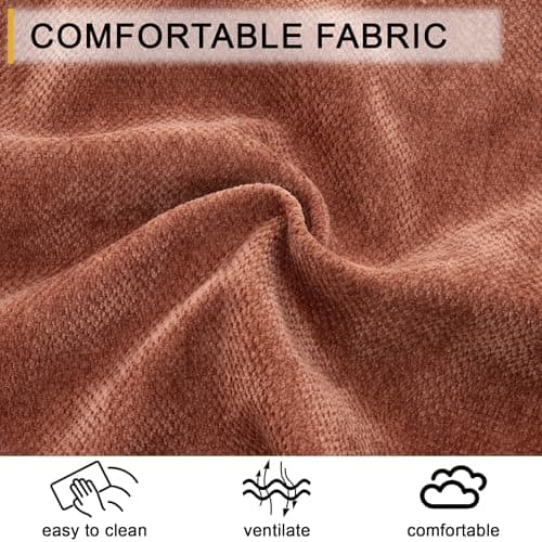 Chaise Lounge Chair Indoor, 59.8"Oversized Couch Reading Chairs, Chenille Comfortable Deep Sleeping Single Sofa, Upholstered Modern Couch Sofa Bed for Living Room, Bedroom & Apartment (Orange) 6