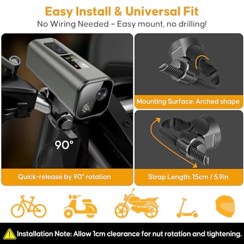 Action Camera 4K 30fps with GPS Tracker, Wireless Bike Camera, Cycling Speedometer/Odometer, Free 64G Card, Anti-Shake Sport DV, IP65 Waterproof, Bicycle Light, Cycling Computer with APP Support, Grey 11