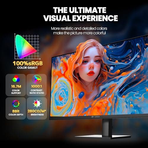 CRUA 27 Inch Gaming Monitor QHD 1440P 240Hz 100% sRGB IPS Computer Monitor with Built in Speaker, Height/Pivot/Swivel/Tilt Adjustable Vertical Monitor, Support FreeSync, DP, HDMI, Wall Mount-Black 5